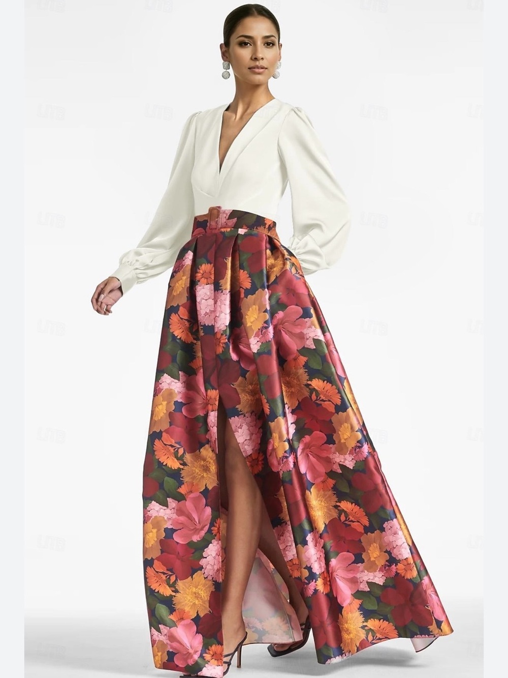 TS Couture Floral À-line Floor-length Evening Ball Room Gown Formal Dress Size 6